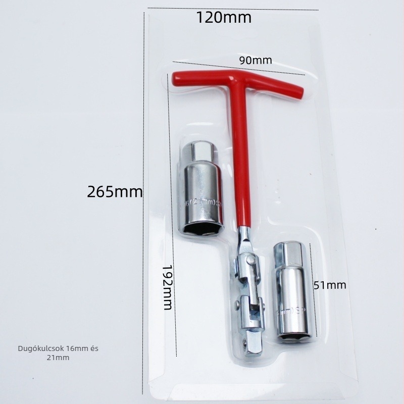 Autógyertya dugókulcs 16 mm és 21 mm — gyújtógyertya eltávolító eszköz