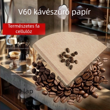 V60 kávéfilter papír, egyszer használatos, konikus formájú szűrő drip kávéfőzőkhöz
