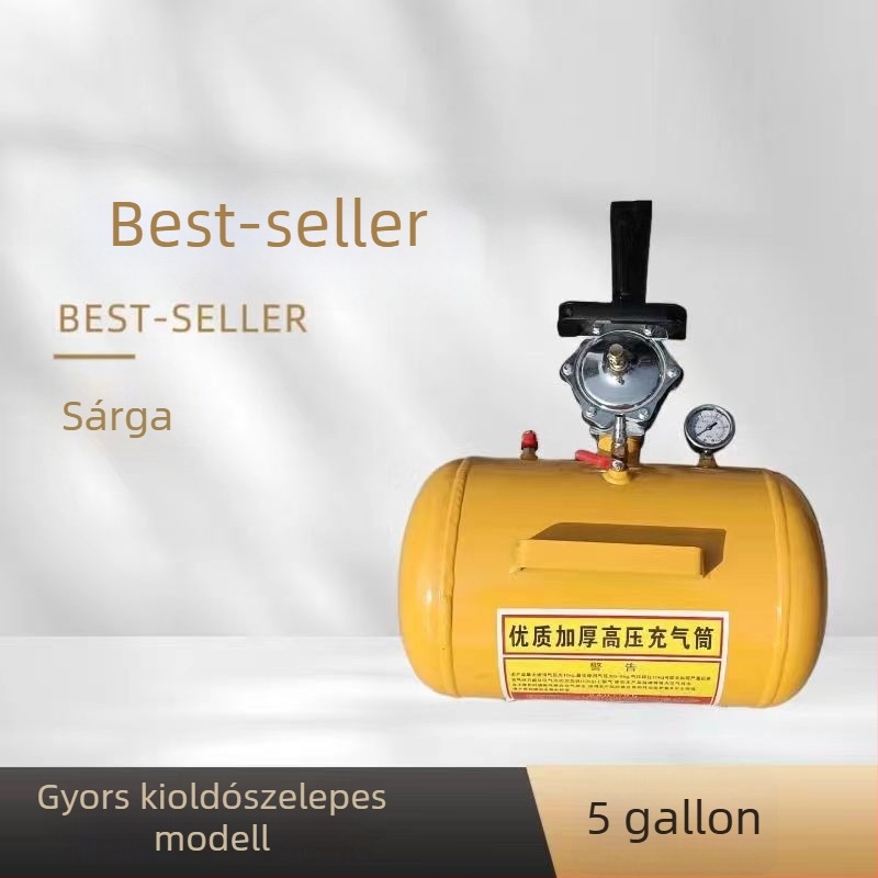 Magasnyomású gumiabroncs-infláló pumpa javítóeszközzel és vákuumos felfúvó eszközzel, hordozható