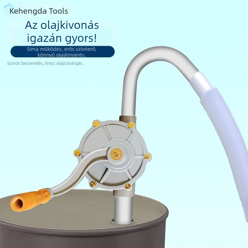 Kézzel hajtott dízelolaj pumpa, önprimáló, ipari minőség, alumínium kivitel