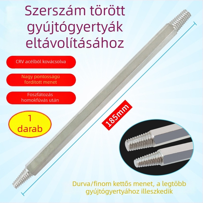 Speciális fordított kúpos eszköz töredezett gyújtógyertya eltávolítására