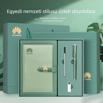 Emléktárgyak ajándékdoboz, üzleti notesz készlet, könyvjelző és USB flash meghajtó — testre szabható ajándék ügyfelek és tanárok számára