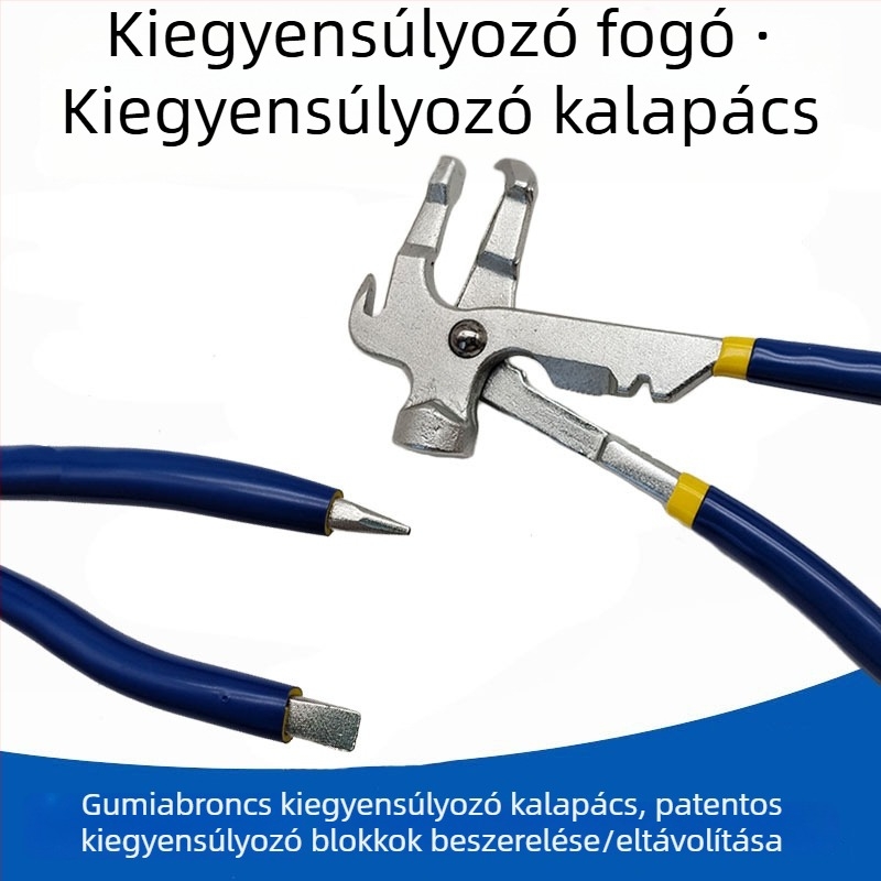Gumiabroncs kiegyensúlyozó fogó dinamikus kiegyensúlyozó eszközzel és súlyeltávolítóval