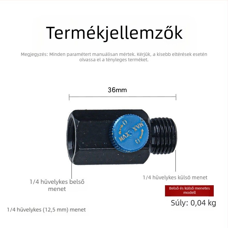Pneumatikus szerszám sebességszabályozó kapcsoló, csatlakozó fúró/csiszolóhoz, légáram beállítása, légszelep