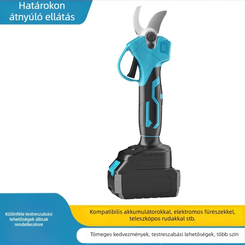 Akkumulátoros elektromos metszőolló vastag ágakhoz, nagy teljesítményű kerti gallyvágó