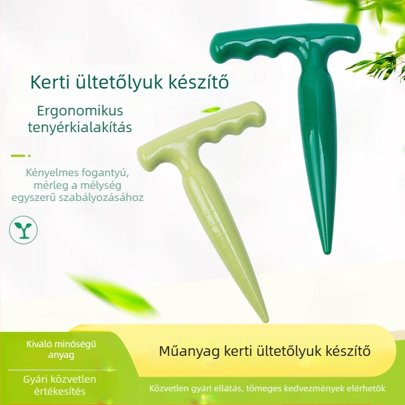 Műanyag kerti lyukfúró hosszú nyéllel ültetéshez