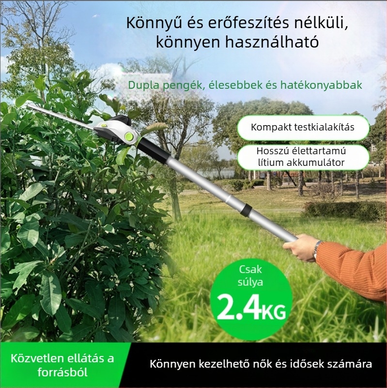 3 az 1-ben vezeték nélküli kerti eszköz: sövénynyíró, sövényvágó és fűkasza a gondozáshoz