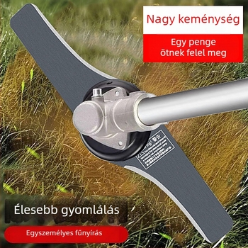Benzines fűnyíró penge, vastag görbe él, mangán acél, kőálló