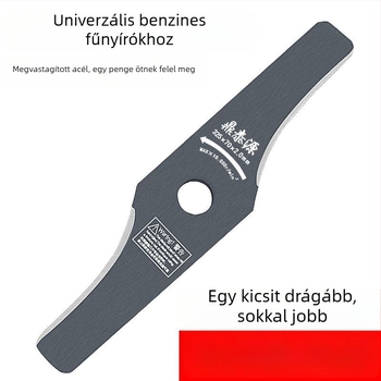 Benzines fűnyíró penge, vastag görbe él, mangán acél, kőálló