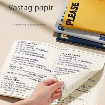 A5 jegyzetfüzet, vastagabb borítóval, vonalas napló diákoknak, nosztalgikus retro stílus