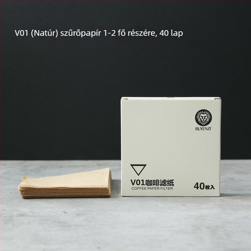 V60 konusos kávéfilter papír, csepegtető kávé szűrőpapír, 100 darab, fehér, illatmentes, típus 02