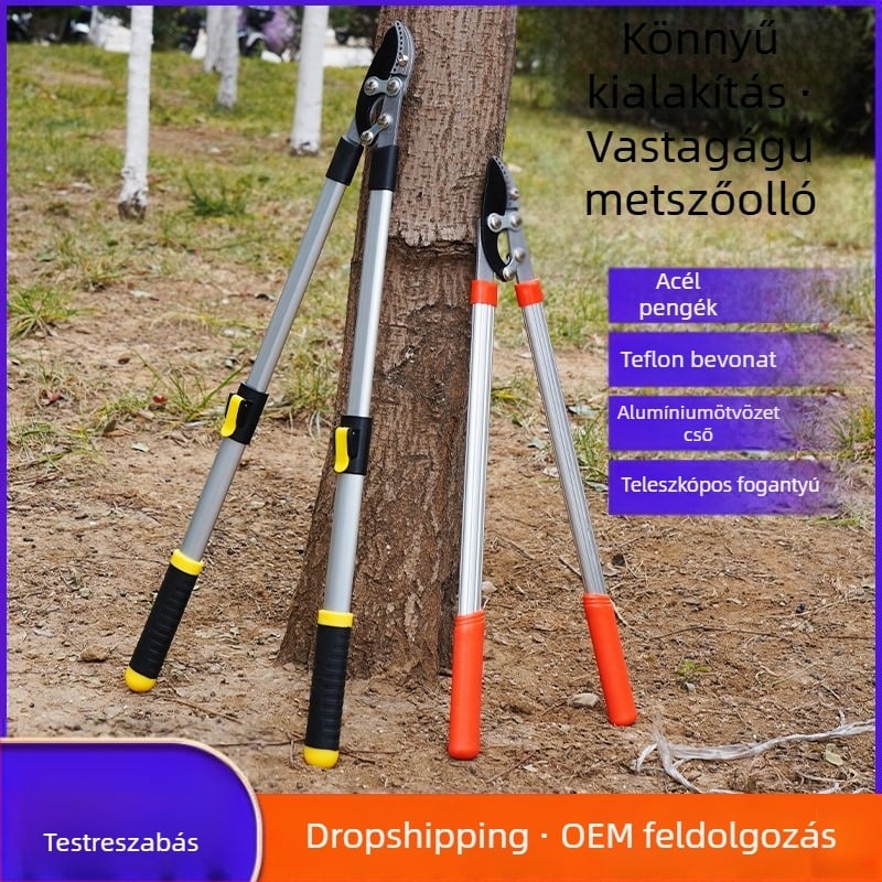 Teleszkópos vastag ágak metszőolló hosszú nyéllel – könnyű vágáshoz kertben, gyümölcsfákon és gyepen