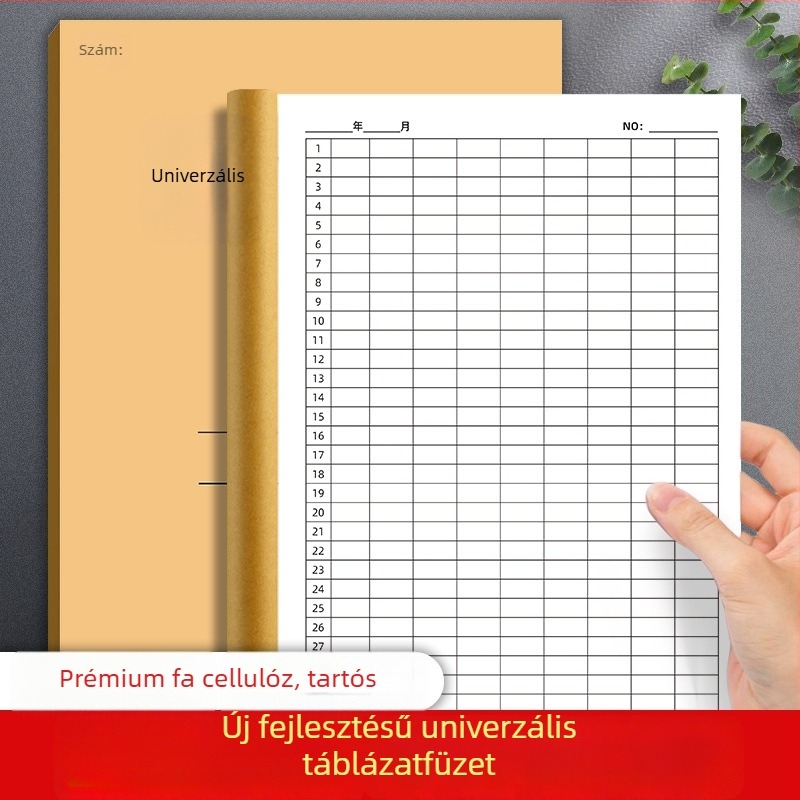 Kraft papír notesz üres űrlapokkal, vastag kivitelben, könyveléshez