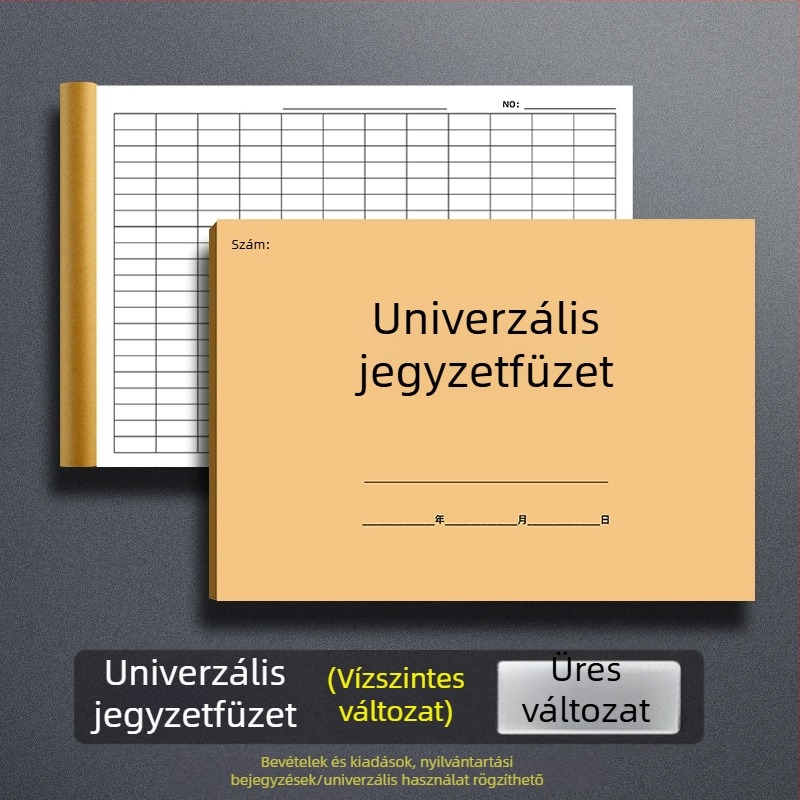 Kraft papír notesz üres űrlapokkal, vastag kivitelben, könyveléshez
