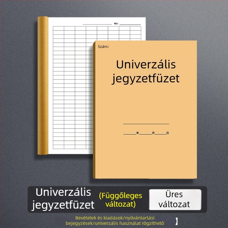 Kraft papír notesz üres űrlapokkal, vastag kivitelben, könyveléshez