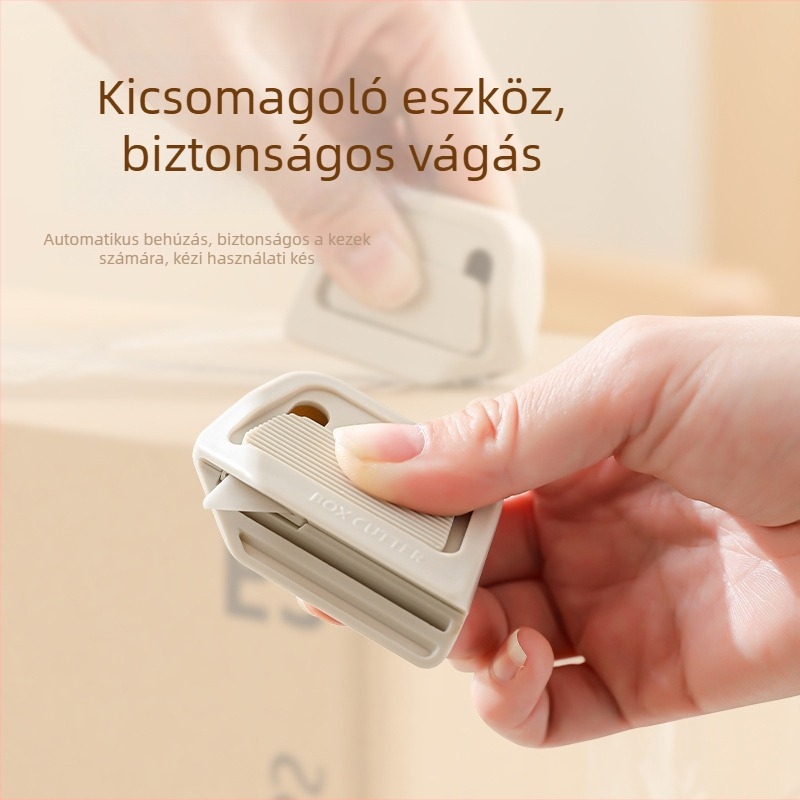 Hordozható kerámia csomagoló kés mágneses automatikus visszarántó mechanizmussal és tapadástól védő biztonsággal