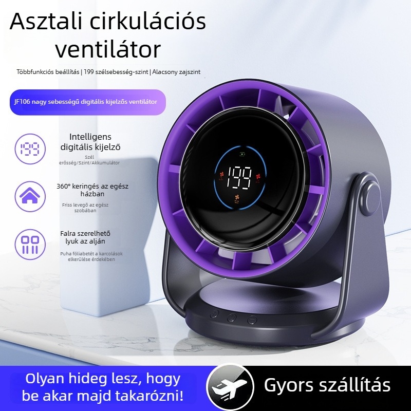 Új USB-töltéses, csendes asztali ventilátor iroda és kollégium számára, hordozható