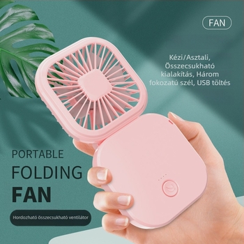 Összecsukható, hordozható mini USB ventilátor – kézi és asztali ventilátor beépített akkumulátorral