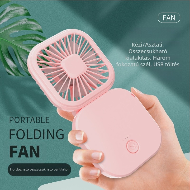 Összecsukható, hordozható mini USB ventilátor – kézi és asztali ventilátor beépített akkumulátorral