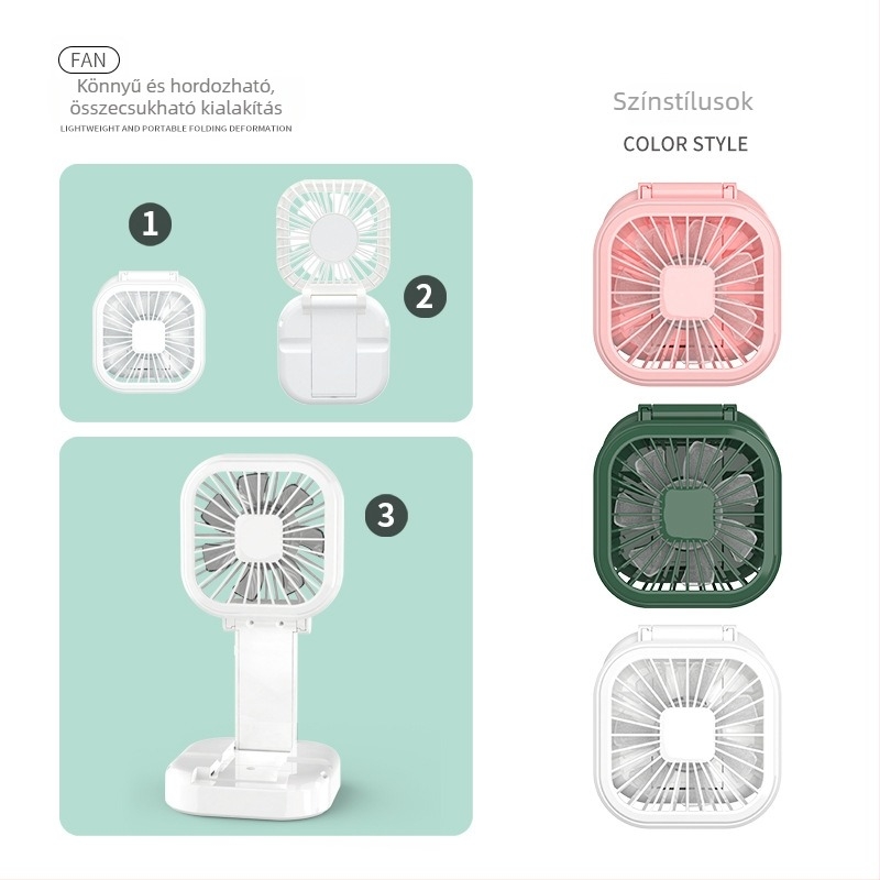 Összecsukható, hordozható mini USB ventilátor – kézi és asztali ventilátor beépített akkumulátorral