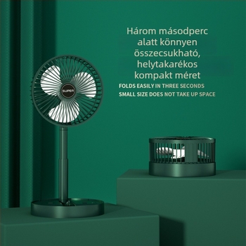 Asztali hajtogatható teleszkópos ventilátor USB töltéssel – otthonra, irodába és kültérre