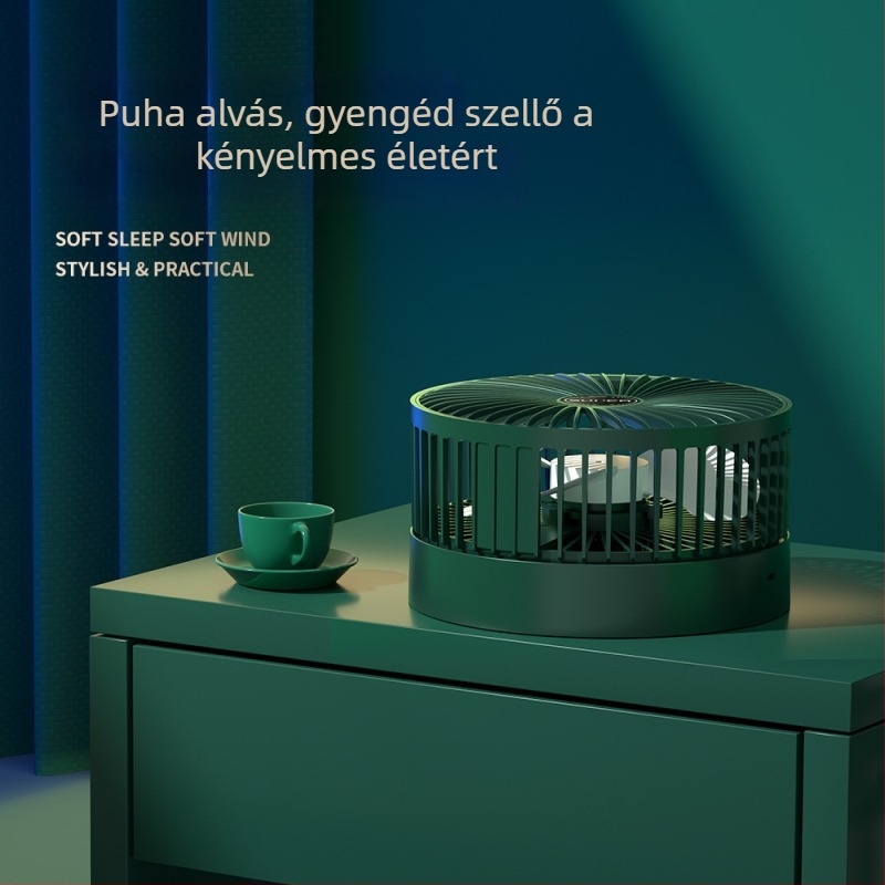 Asztali hajtogatható teleszkópos ventilátor USB töltéssel – otthonra, irodába és kültérre