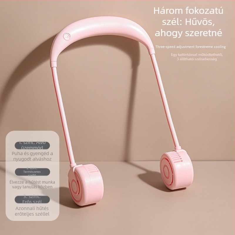 Nyakba akasztható penge nélküli ventilátor, USB hordozható, aromaterápiával
