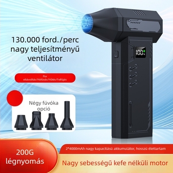 X15Pro Nagy teljesítményű hordozható kézi ventilátor, 130000 rpm, kettős használat: fújás és szívás, por- és hóeltávolítás