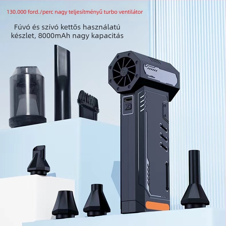 X15Pro Nagy teljesítményű hordozható kézi ventilátor, 130000 rpm, kettős használat: fújás és szívás, por- és hóeltávolítás