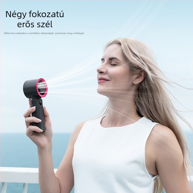 USB mini asztali ventilátor, hordozható kézi ventilátor, újratölthető, jéghűtés, 4 sebesség, csendes működés