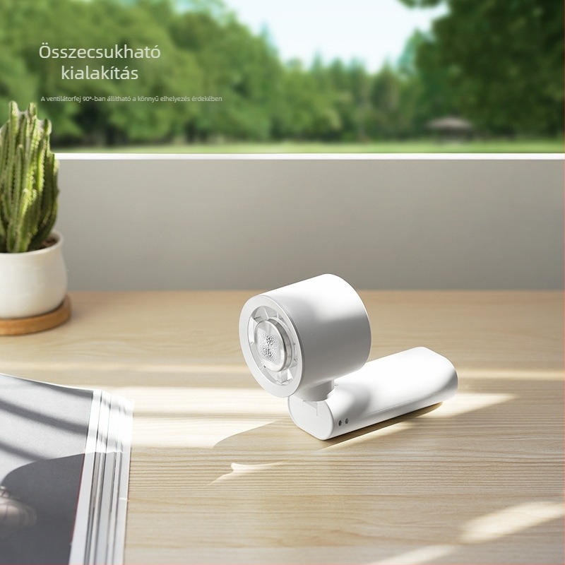 USB mini asztali ventilátor, hordozható kézi ventilátor, újratölthető, jéghűtés, 4 sebesség, csendes működés