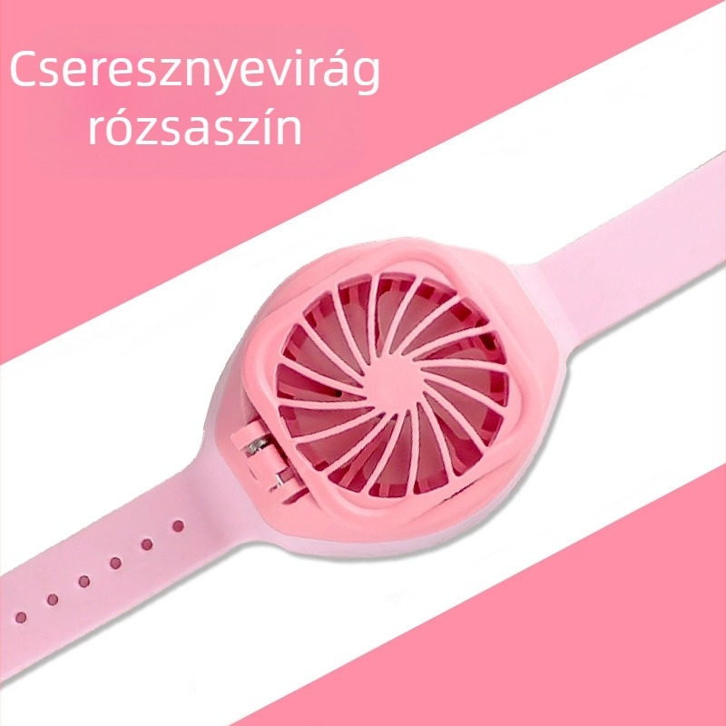 Új óraszíjas csuklóventilátor, USB töltés, kültéri használatra, gyerekjáték