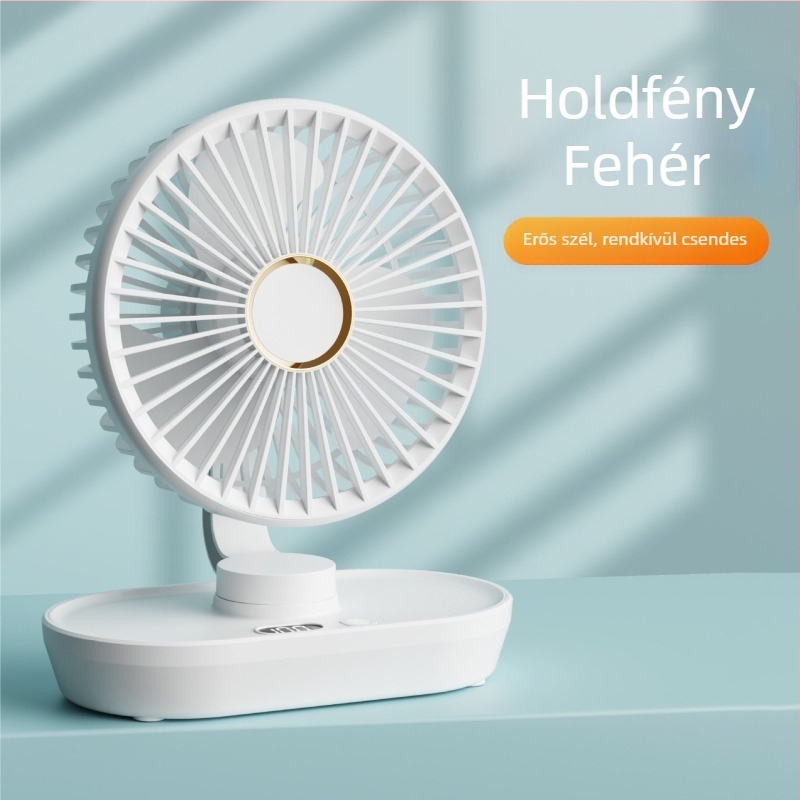 Mini USB-asztali ventilátor oszcilláló fejjel, hordozható diák szobába, 3 lapát, beépített akkumulátor 2000–4000mAh, USB töltés, 5 sebesség, brushless motor
