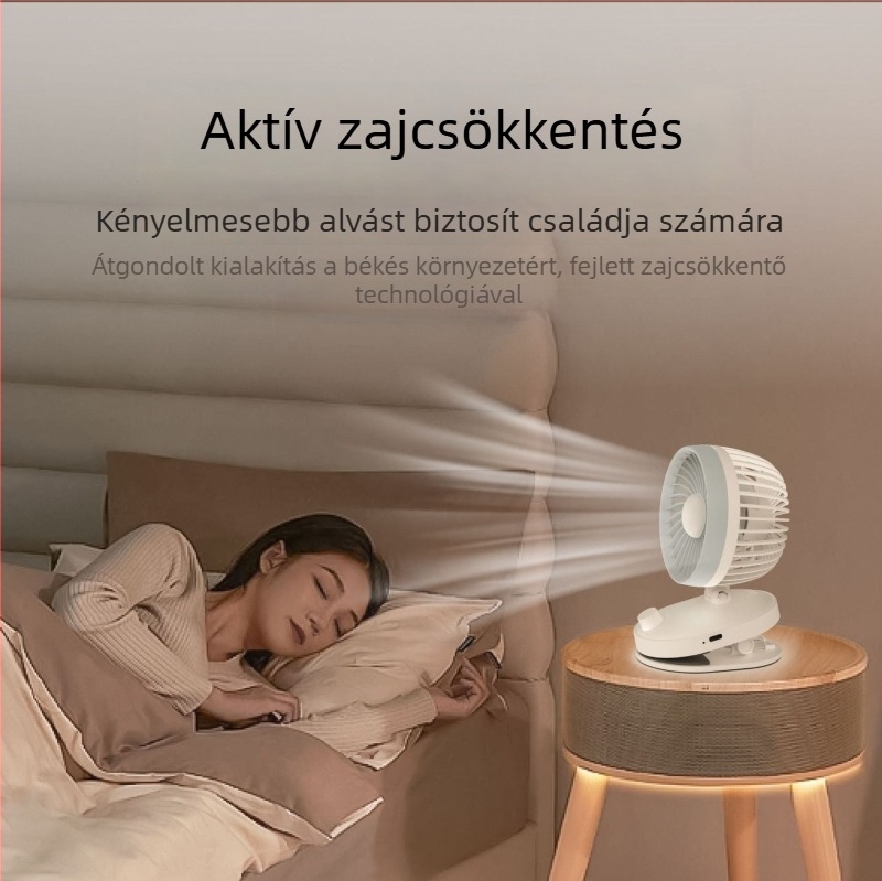 Kis hordozható asztali ventilátor oszcilláló fejjel, aromadifúzorral, USB tápegységgel, falra szerelhető