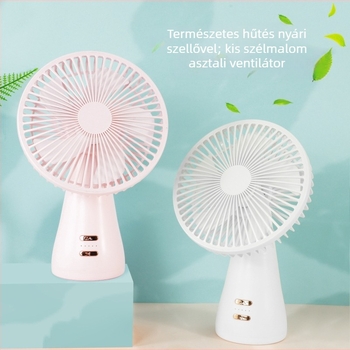 Asztali USB-s töltésű, csendes ventilátor fejmozgással, irodai és otthoni használatra, erőteljes légáram