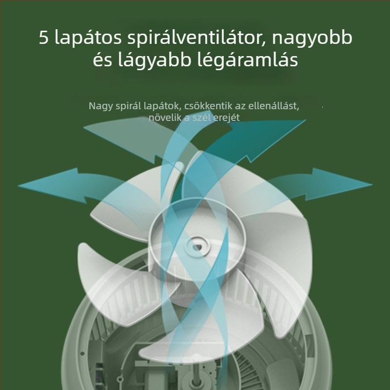 Összecsukható asztali ventilátor, energiatakarékos és csendes, kollégiumi szobákhoz, 3 sebesség és oszcilláló fej