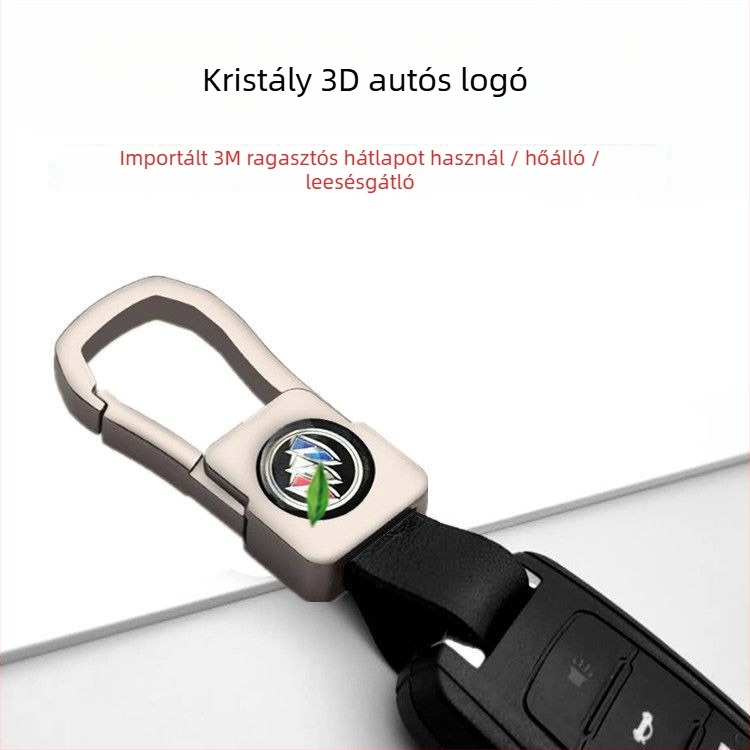 Autókulcs-gyűrű férfiaknak, marhabőr, övcsatt-stílus, kreatív és praktikus minimalist dizájn, univerzális autólogó kulcstartó ajándék