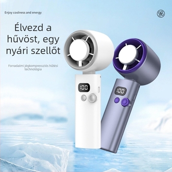 Kézi USB-s újratölthető ventilátor, nagy sebességű turbina, 100 fokozat, hűtő légáram