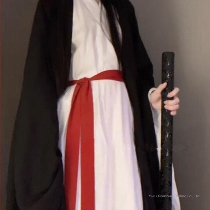 Női Hanfu hosszú ujjú szett kereszt-nyakkal, egyenes szegéllyel, Wei Jin dinasztia stílusú ősi kostüm