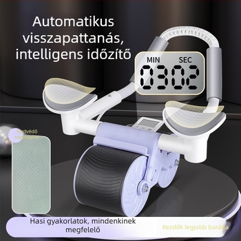 Hasizom kerék automatikus visszarugózással hasizom edzéshez, könyöktámasztó görgő, otthoni fitnesz időzítővel, férfiaknak és nőknek