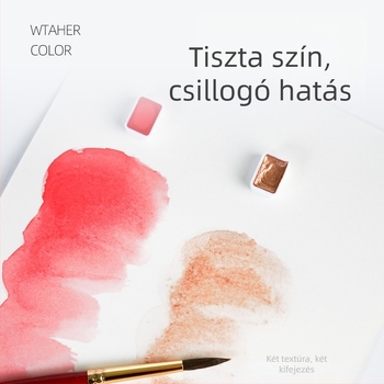 36 színű akvarell körömdíszítő festékek, gyöngyházfényű felülettel és gradient hatással