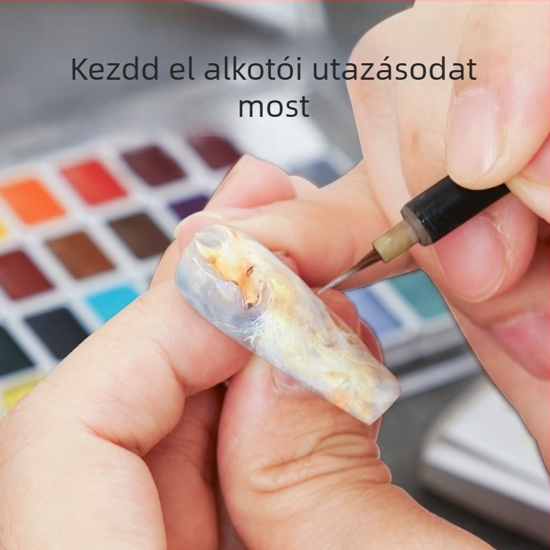 36 színű akvarell körömdíszítő festékek, gyöngyházfényű felülettel és gradient hatással
