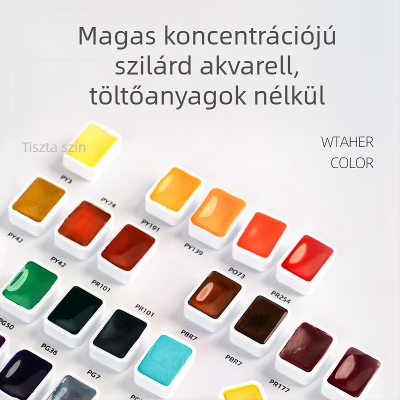 36 színű akvarell körömdíszítő festékek, gyöngyházfényű felülettel és gradient hatással