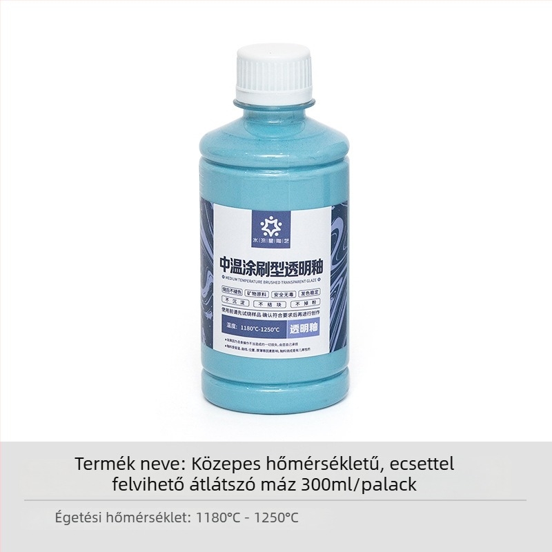 Tianyu kerámia közép hőmérsékletű ecsettel felvihető átlátszó máz pigment, fényes kerámia 1180–1250°C