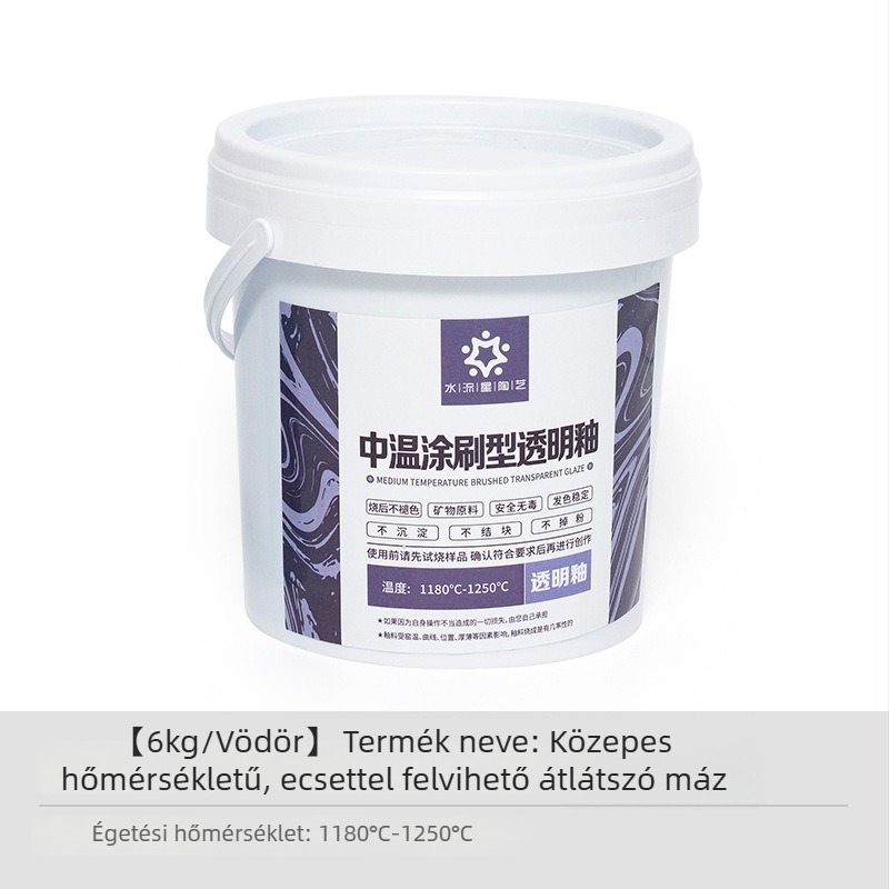 Tianyu kerámia közép hőmérsékletű ecsettel felvihető átlátszó máz pigment, fényes kerámia 1180–1250°C