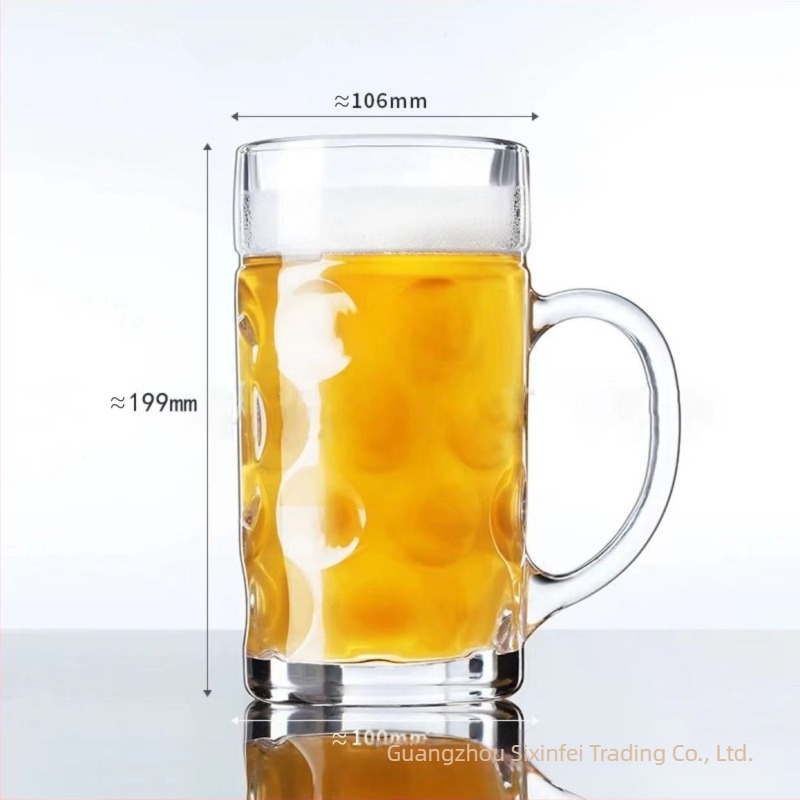 Nagyméretű csapolt söröskorsó logóval, 1000 ml űrtartalommal