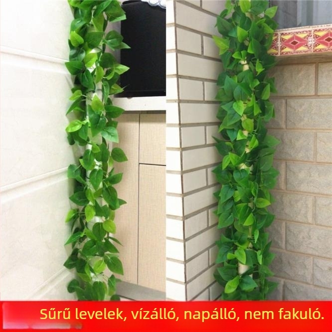 Zöld műanyag pothos kúszónövény cső- és mennyezeti dekorációhoz