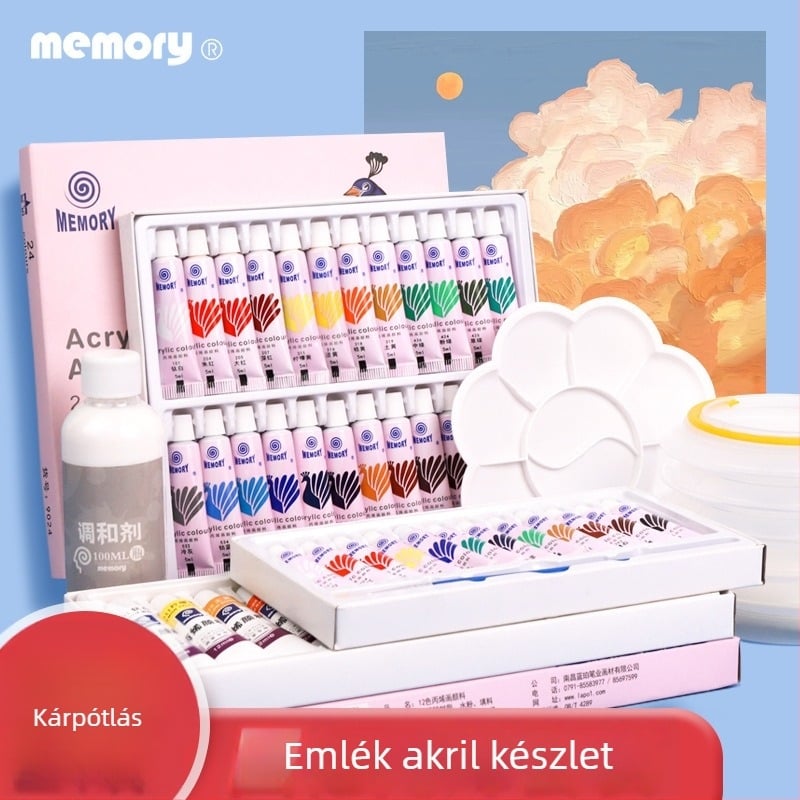 12 színű akrilfesték készlet, 12 ml-es tubusok, akciós