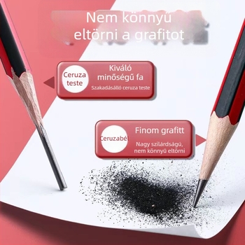 Deli ceruzák általános iskolás diákok számára, mérgezésmentes és ólommentes, gumis végű HB ceruzák, 2B a skiccekhez és rajzoláshoz