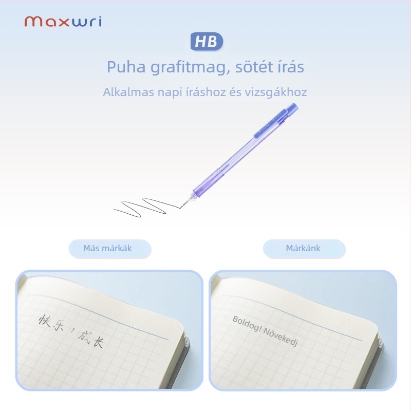 Maxwri Mw-2106 mechanikus ceruza, 0,7 mm, műanyag test, Macaron színek, környezetbarát, íráshoz, iroda és tanuláshoz